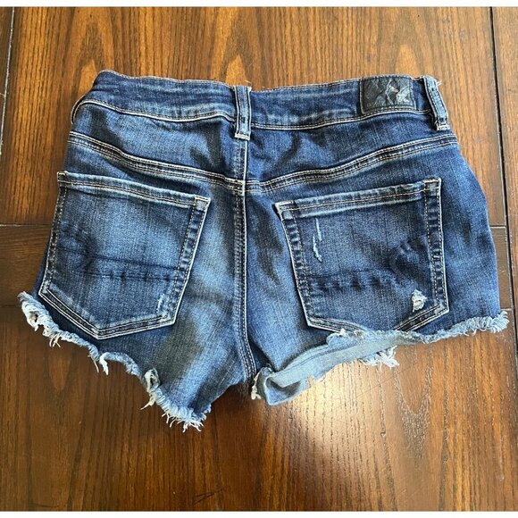 American Eagle Outfitters Hi-Rise Festival Distressed Denim Jean Shorts Size 2 - Picture 2 of 9